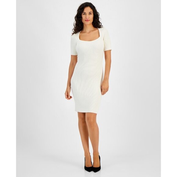 BOSS Orange Women's Fesco Dress Ivory Size M MSRP $178 NWD - Picture 1 of 7